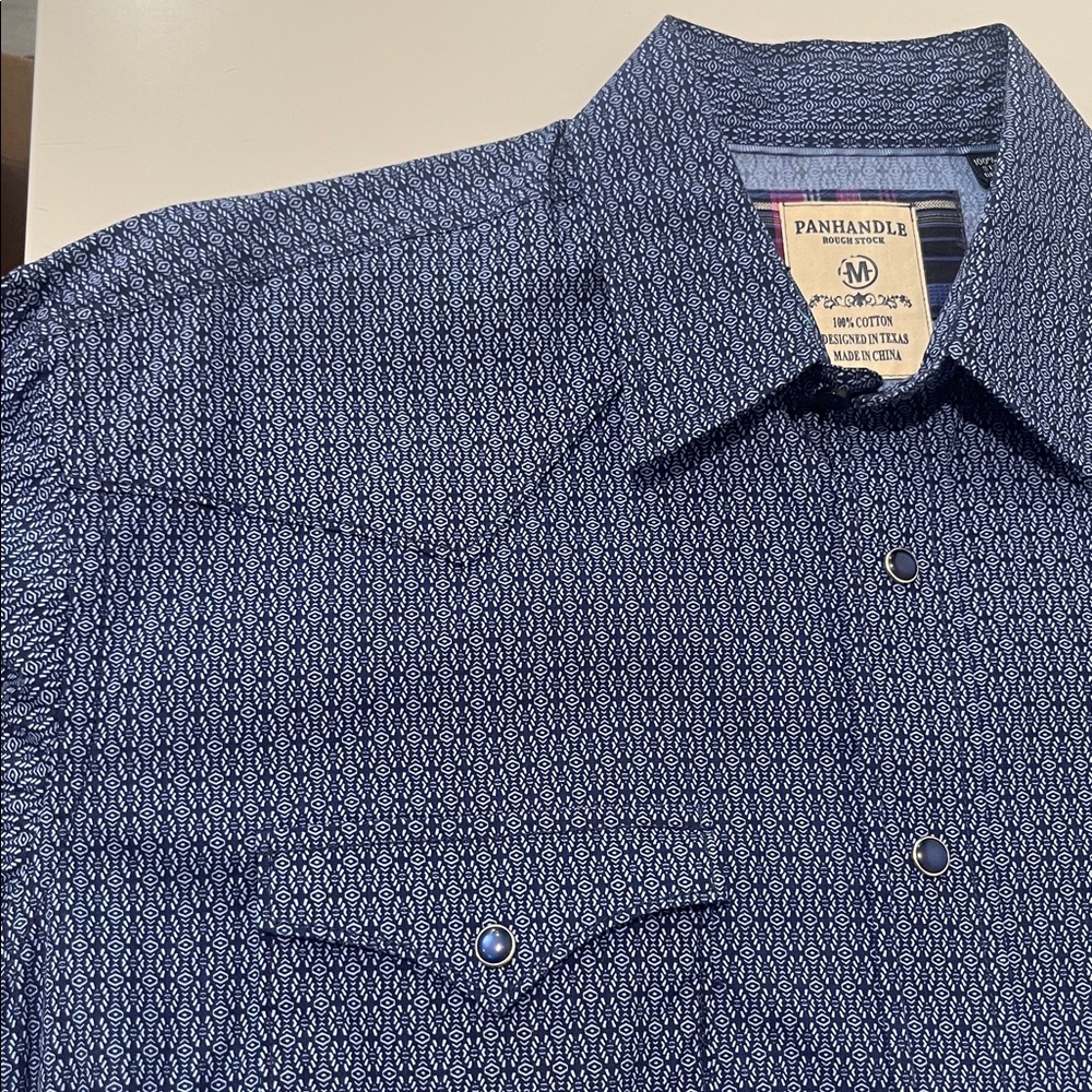Panhandle Roughstock Pearl Snap Geometric Shirt Men’s Medium